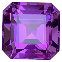 8.50 Carat Natural Loose Purple Amethyst Stone Asscher Cut Brazilian Gemstone