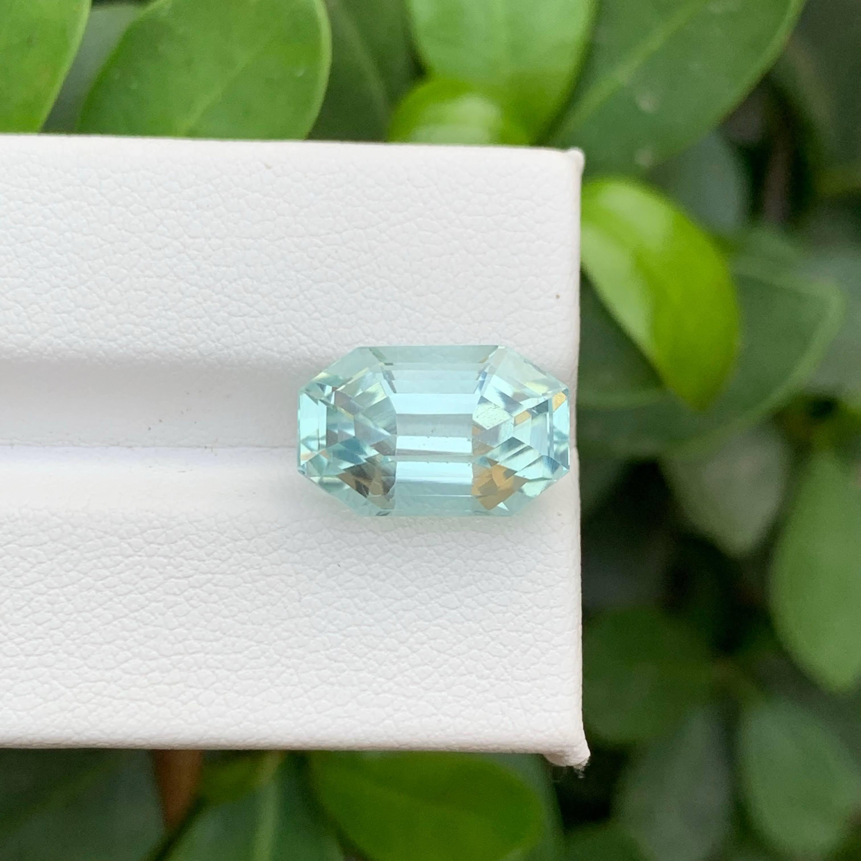 8,50 Karat Natürliche Lose Meer Blauer Aquamarin Stein Smaragd Schliff aus Pakistan im Angebot 4