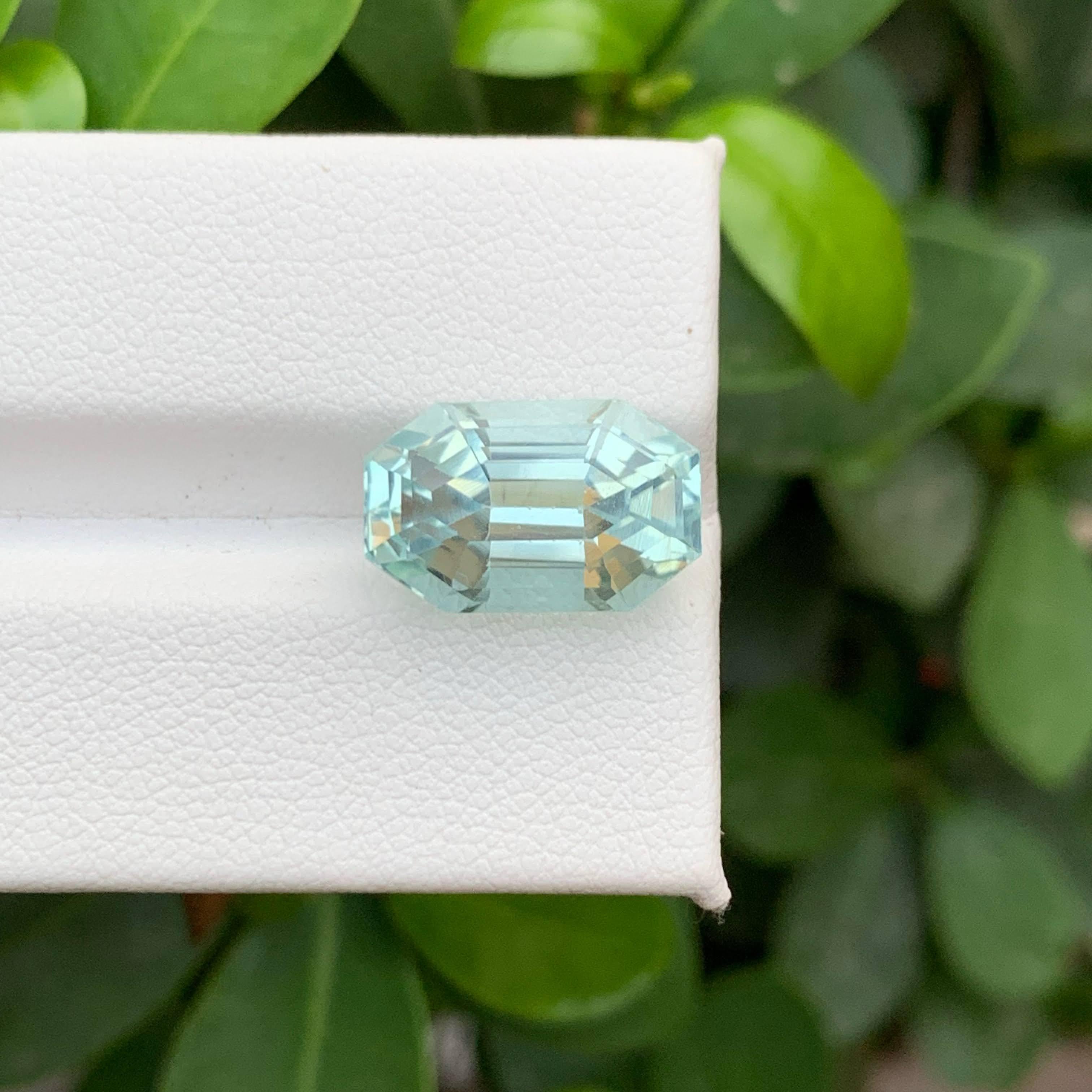 8,50 Karat Natürliche Lose Meer Blauer Aquamarin Stein Smaragd Schliff aus Pakistan im Angebot 5