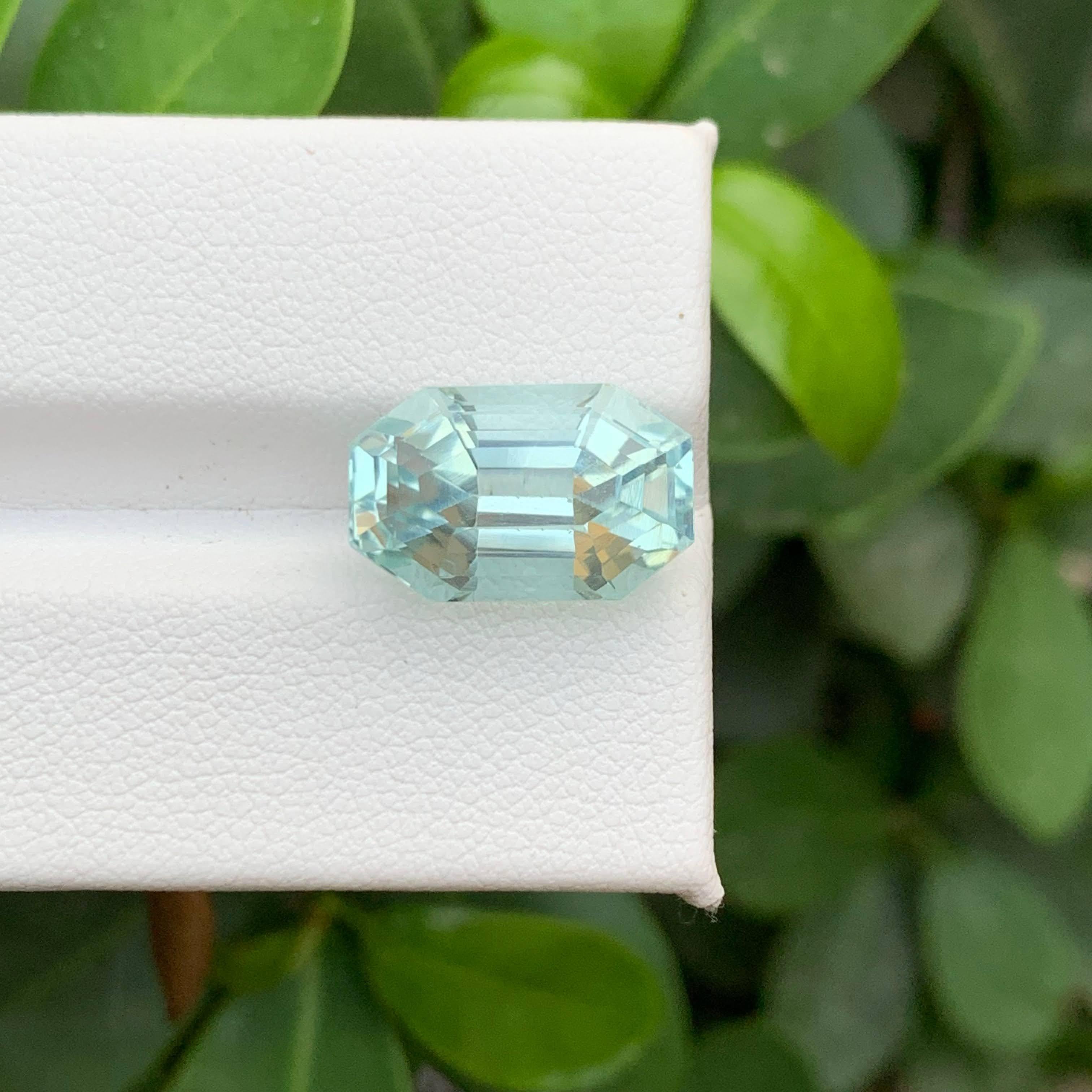 8,50 Karat Natürliche Lose Meer Blauer Aquamarin Stein Smaragd Schliff aus Pakistan (Smaragdschliff) im Angebot