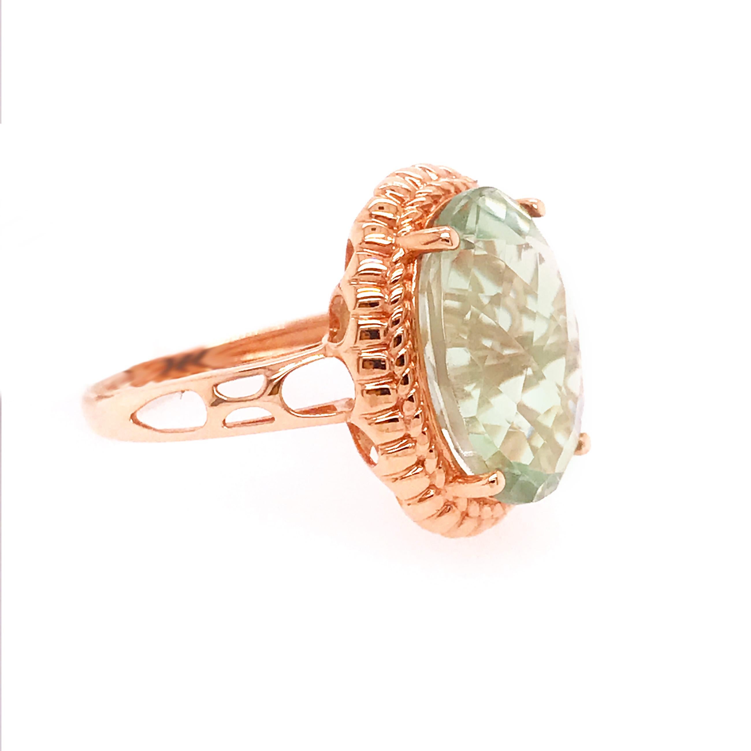 oval green amethyst ring