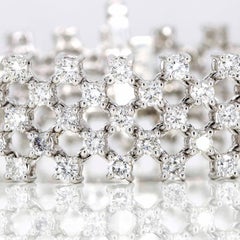 8.50 Carat Platinum Diamond Wide Tennis Bracelet