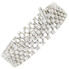 8.50 Carat Platinum Diamond Wide Tennis Bracelet
