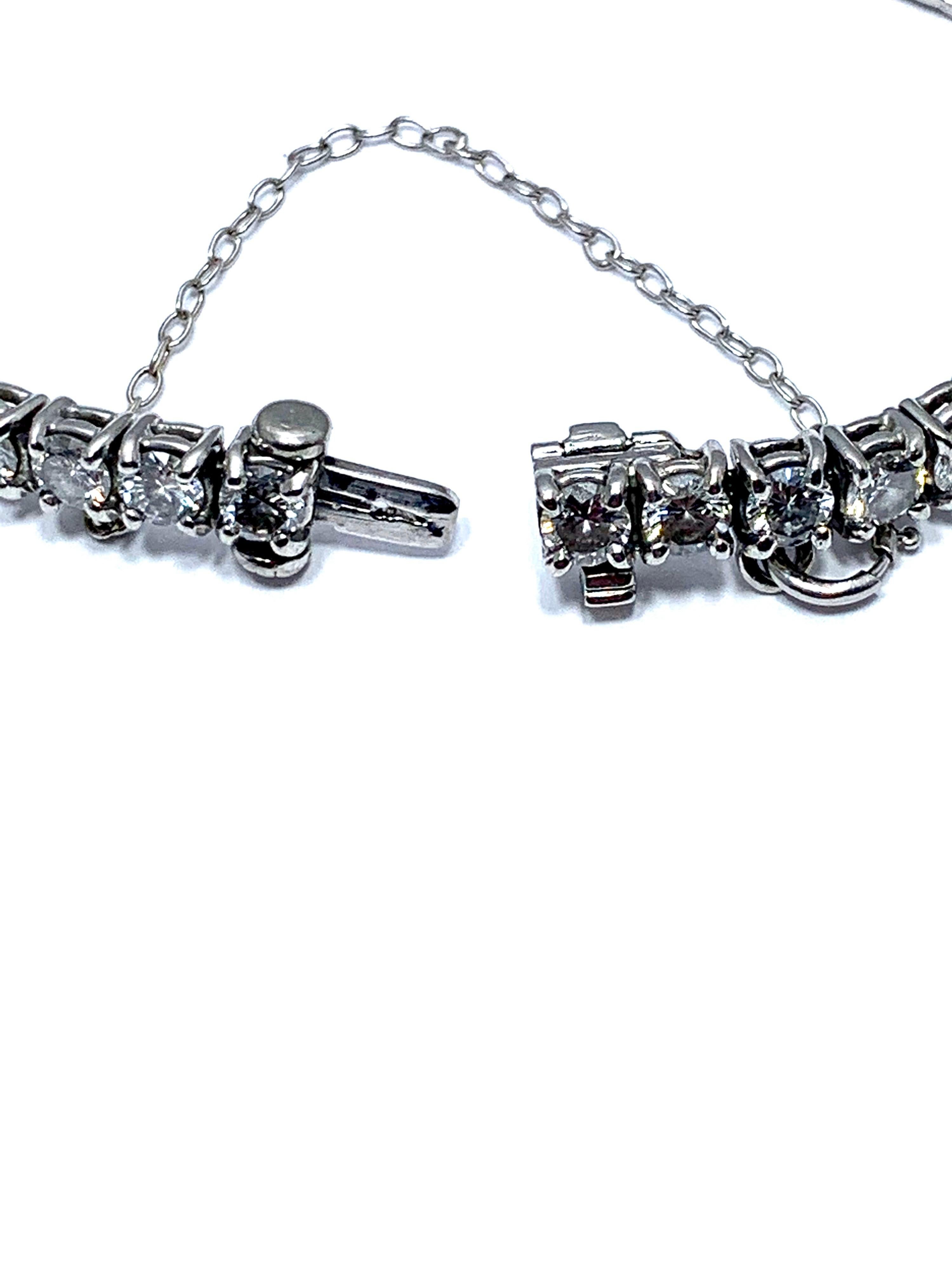 8.50 Carat Round Brilliant Diamond Platinum Straight Line Tennis Bracelet 1