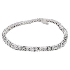 Pulsera de tenis de oro blanco de 14 quilates con diamantes redondos brillantes G SI1 de 8,50 quilates