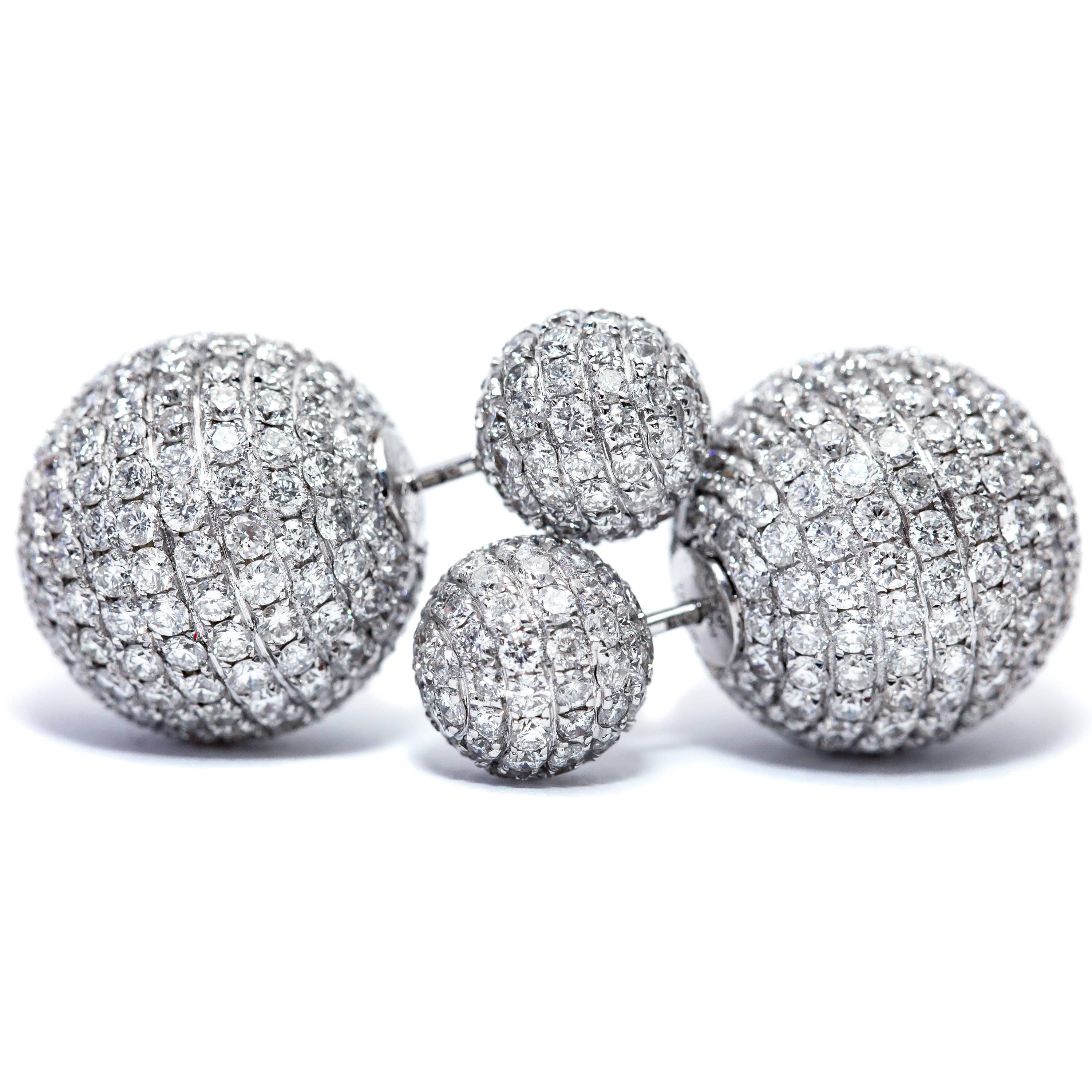 sphere diamond earrings