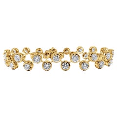 8.50 Carat Round Diamond Bubble Bezel Bracelet in 14K White Gold