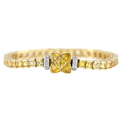 8.50 Carat Yellow Sapphire Line Bracelet