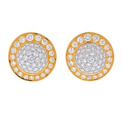 8.50 Carats Pave Diamond Cluster Earrings