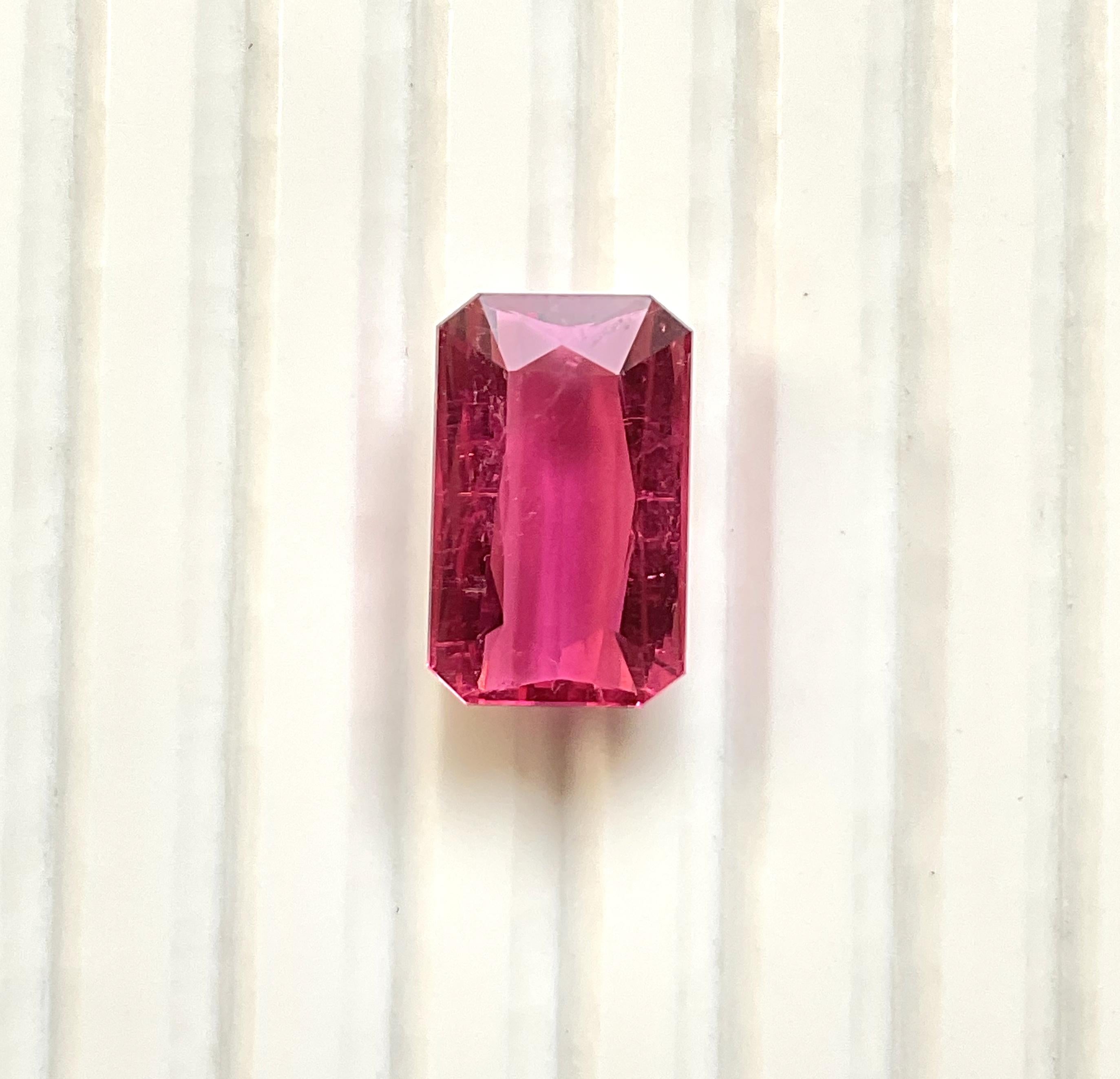 8.50 Carats Rubellite Tourmaline Octa Cut Stone For Fine Jewelry Natural Gem im Angebot 2