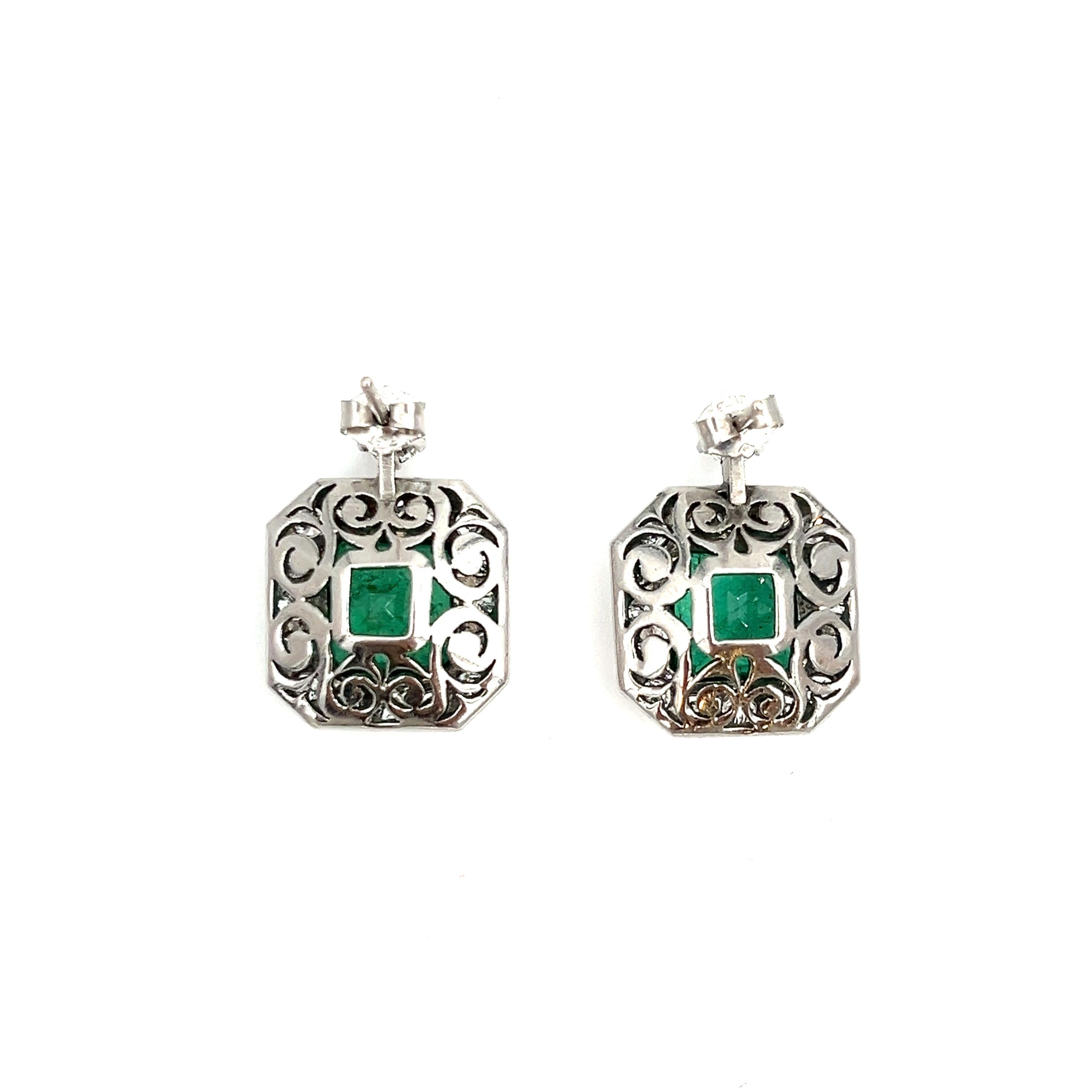 8.50 ct GIA Certified Colombian Emerald & Diamond Earrings For Sale 2