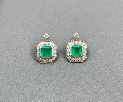 Pendientes de esmeralda colombiana y diamante de 8,50 quilates con certificado GIA