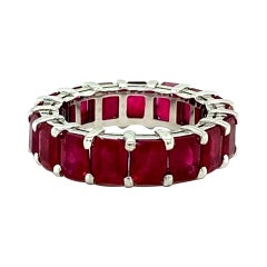 8.50 Ct Ruby Platinum Eternity Band