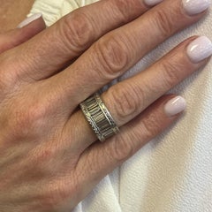 8.50 CTW Baguette Round Brilliant Diamond Platinum Eternity Band Ring Size 5.25