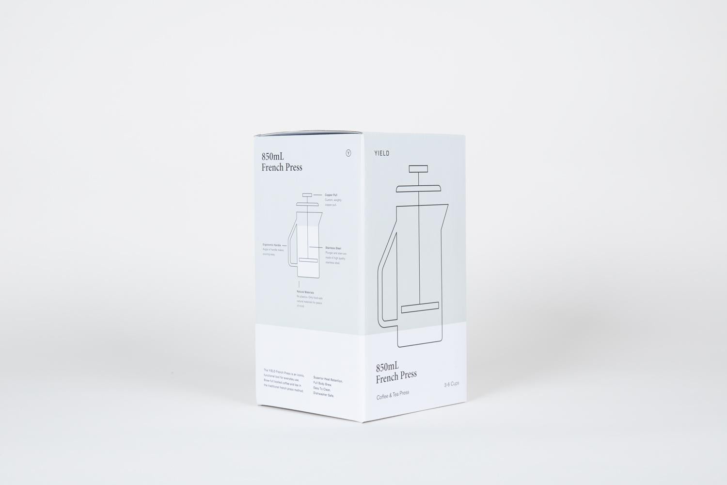 Modern 850 mL Glass French Press, Clear For Sale