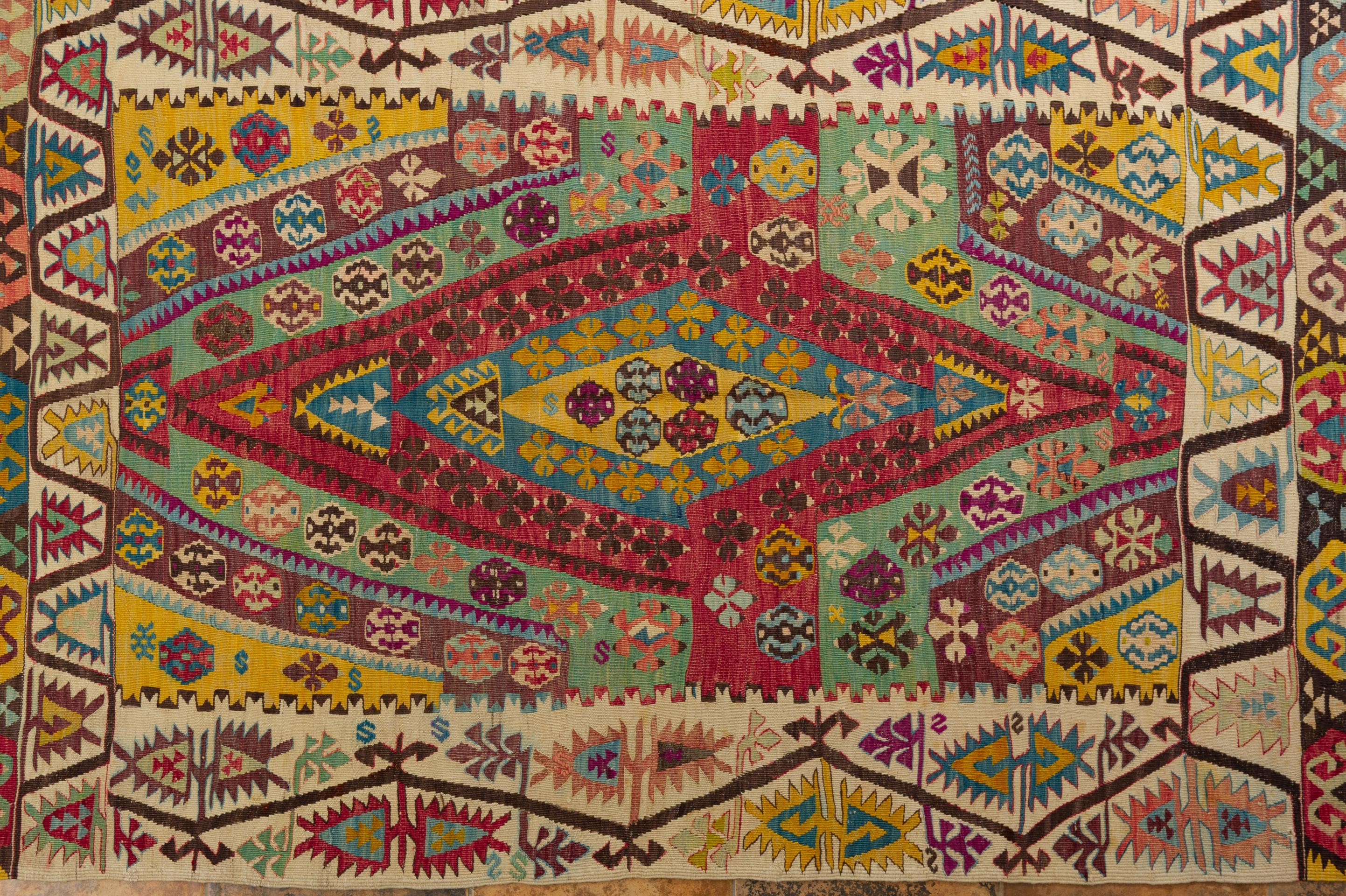 Hand-Woven  Turkish Old  Kilim KEISSARY For Sale