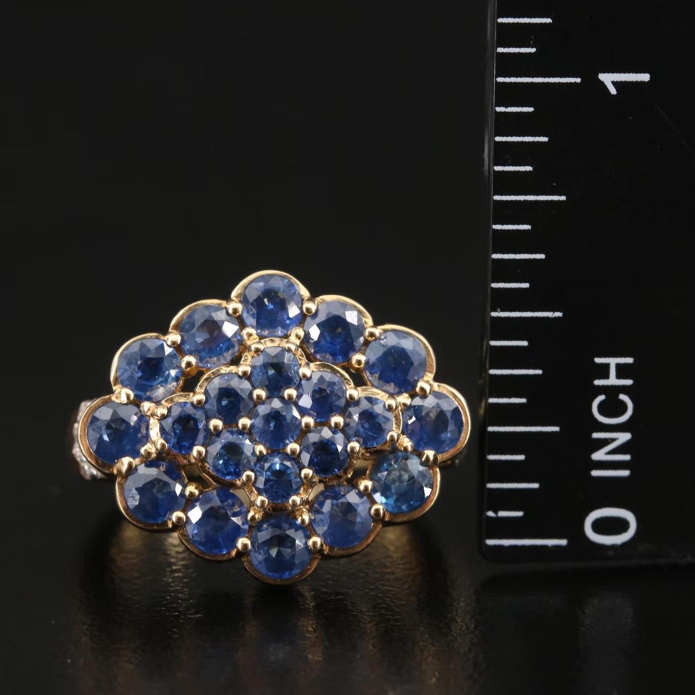 $8500 / Neu / Amayani Italien Designer-Ring / Diamant & Ceylon Blauer Saphir / 18k 1