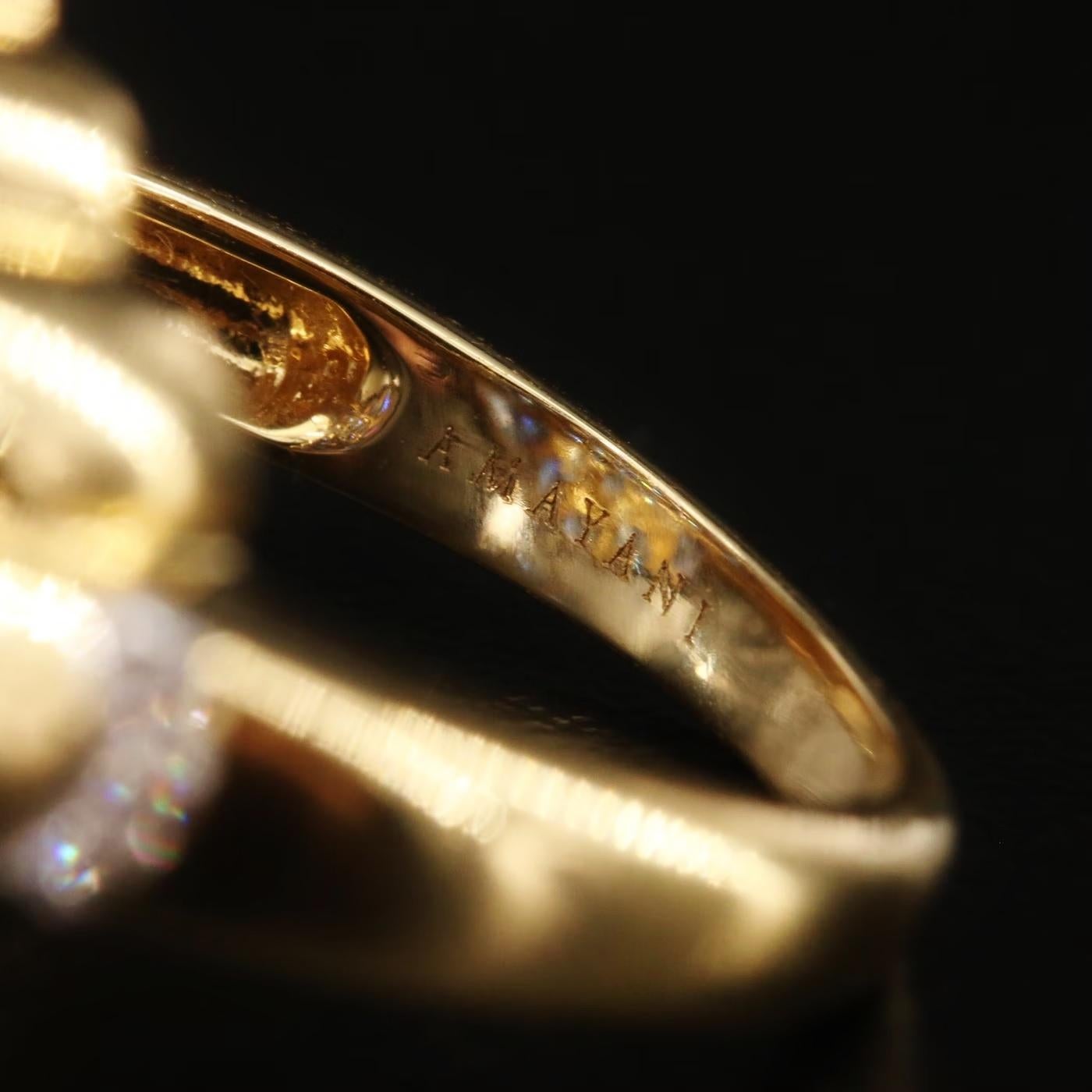 $8500 / Neu / Amayani Italien Designer-Ring / Diamant & Ceylon Blauer Saphir / 18k 2