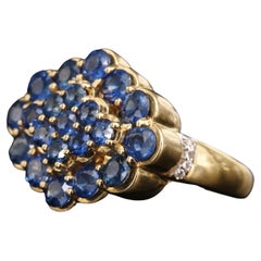 $8500 / New / Amayani Italy Designer Ring / Diamond & Ceylon Blue Sapphire / 18k