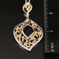 $8500 / NEW / statement oversized EFFY 1.79 CT Diamond Leaf Necklace / 14K Gold