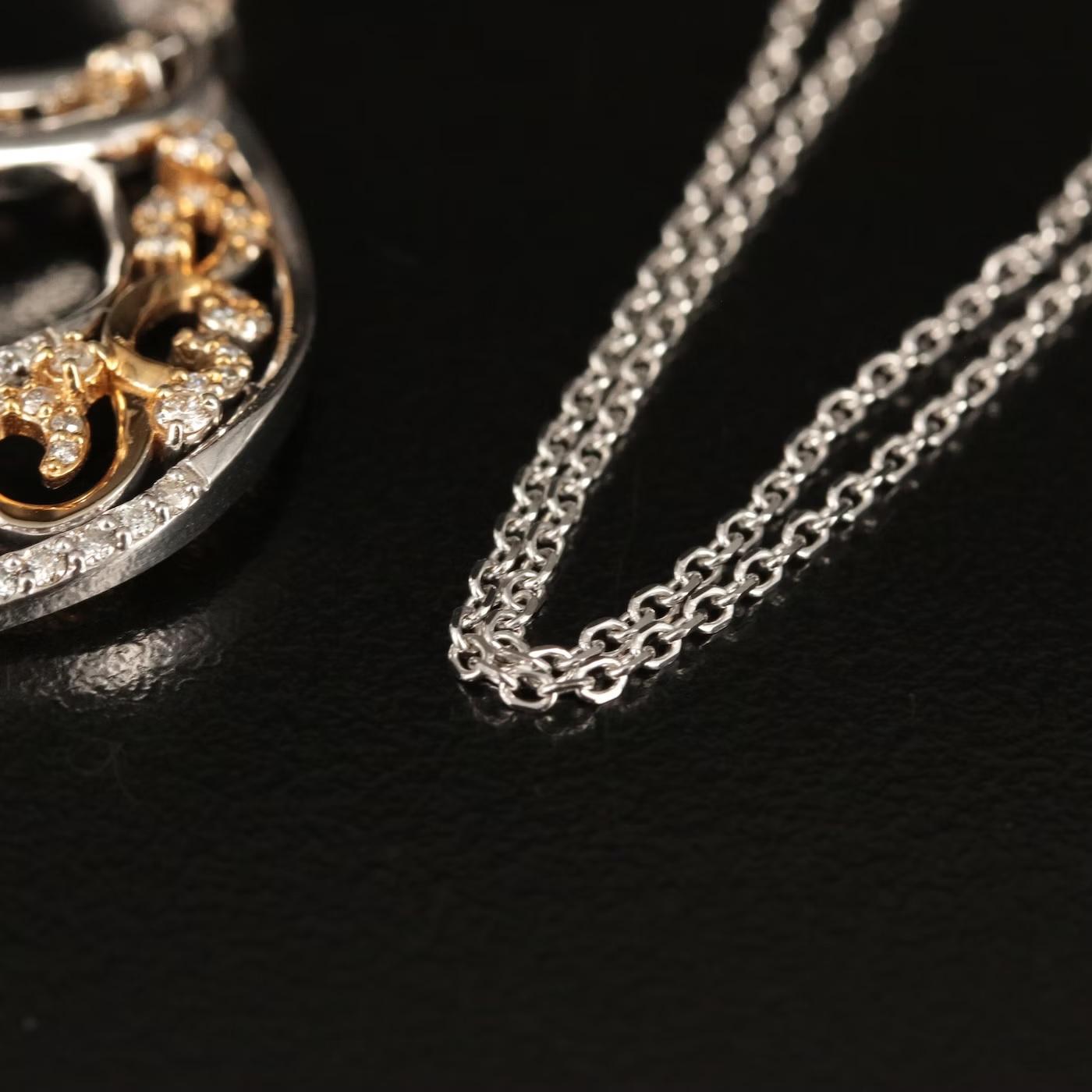 Women's $8500 / NEW / statement oversized EFFY 1.79 CT Diamond Leaf Necklace / 14K Gold
