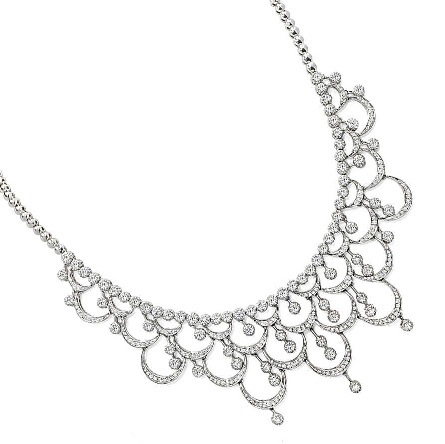 Taille ronde Collier en or à 8,50 ct de diamants en vente
