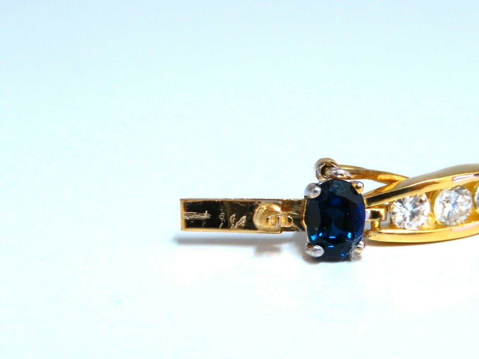 Round Cut 8.50 Carat Natural Vivid Royal Blue Sapphires Diamond Bracelet 14 Karat For Sale