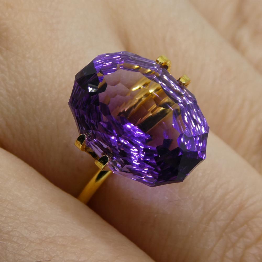 8,50 Karat ovaler Amethyst „Ruth“ Fantasie/Fancy-Schliff im Angebot 7