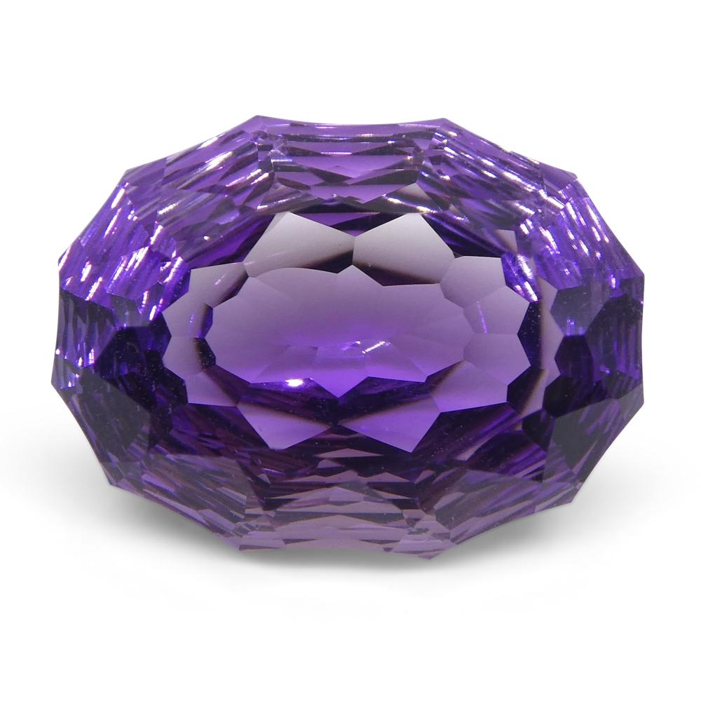 8.50ct Oval Amethyst 'Ruth' Fantasy/Fancy Cut In New Condition For Sale In Toronto, Ontario