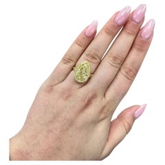 8.51 Carat Pear Statement Fancy Yellow 14K Gold A Crown-Worthy Fancy Rarity