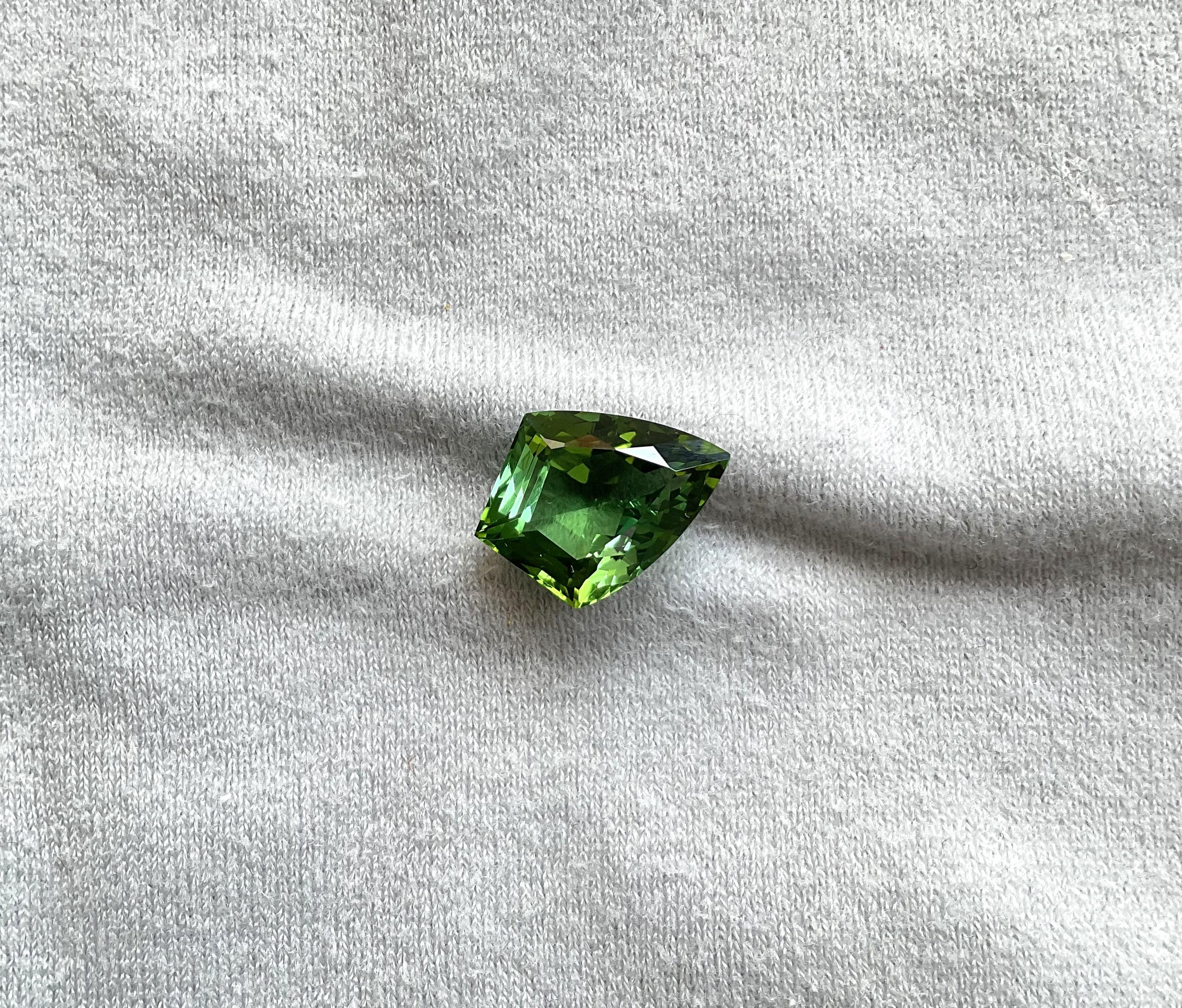 8.51 Carats Fine Green Tourmaline Shield Cutstone Fine Jewelry Natural Gemstone In New Condition For Sale In Jaipur, RJ