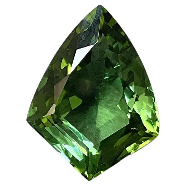 8.51 Carats Fine Green Tourmaline Shield Cutstone Fine Jewelry Natural Gemstone For Sale