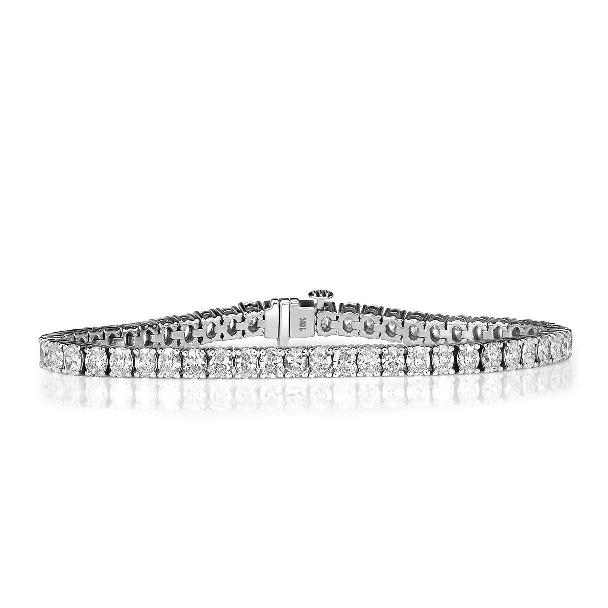 8.51ct Oval Cut Diamond Tennis Bracelet in 18k White Gold