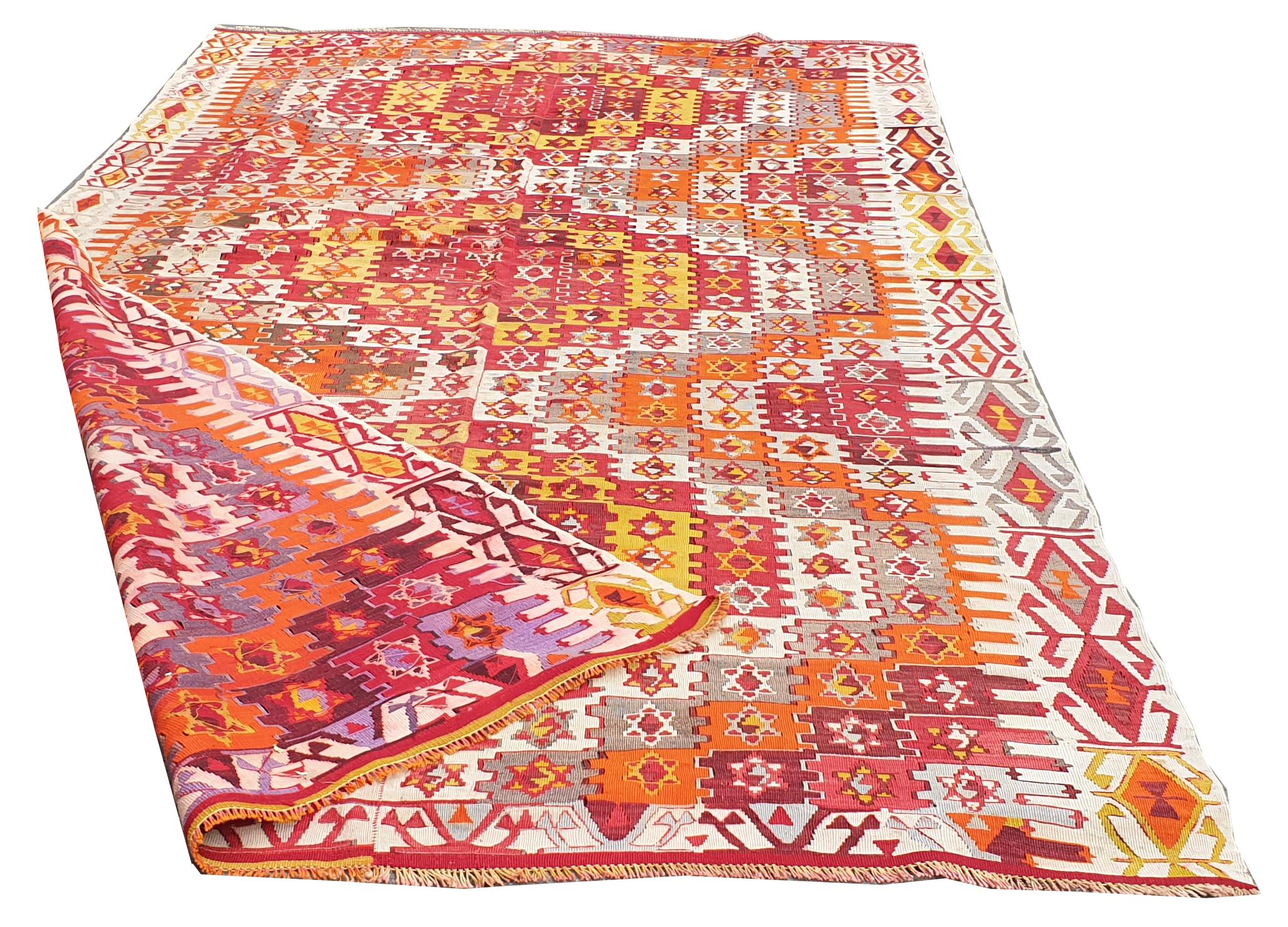 Tessuto a mano 852 - Antico kilim proveniente dall'Anatolia centrale (Turchia) in vendita