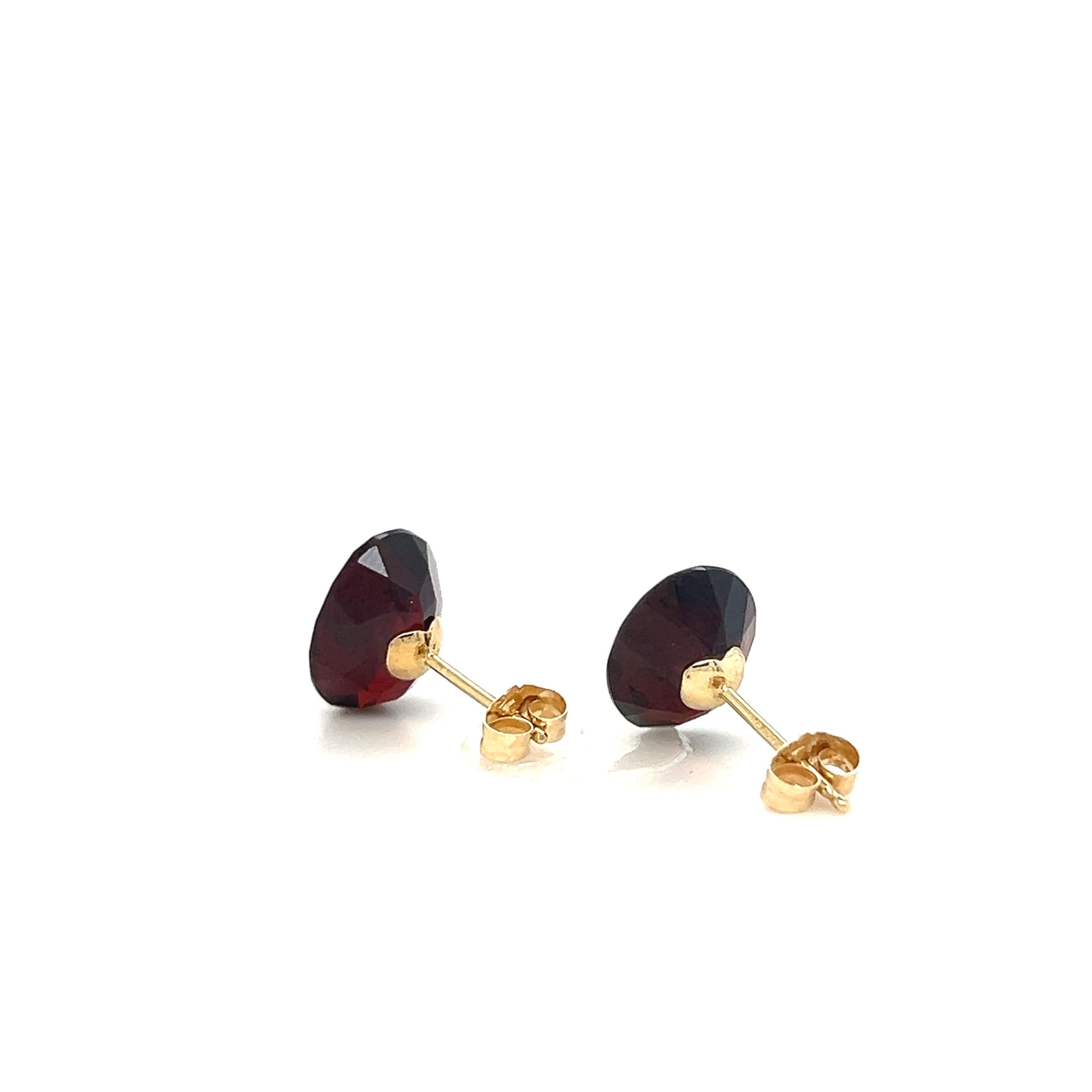 8,52 Karat ovale Granat- und Diamant-Ohrringe aus Gelbgold (Ovalschliff)