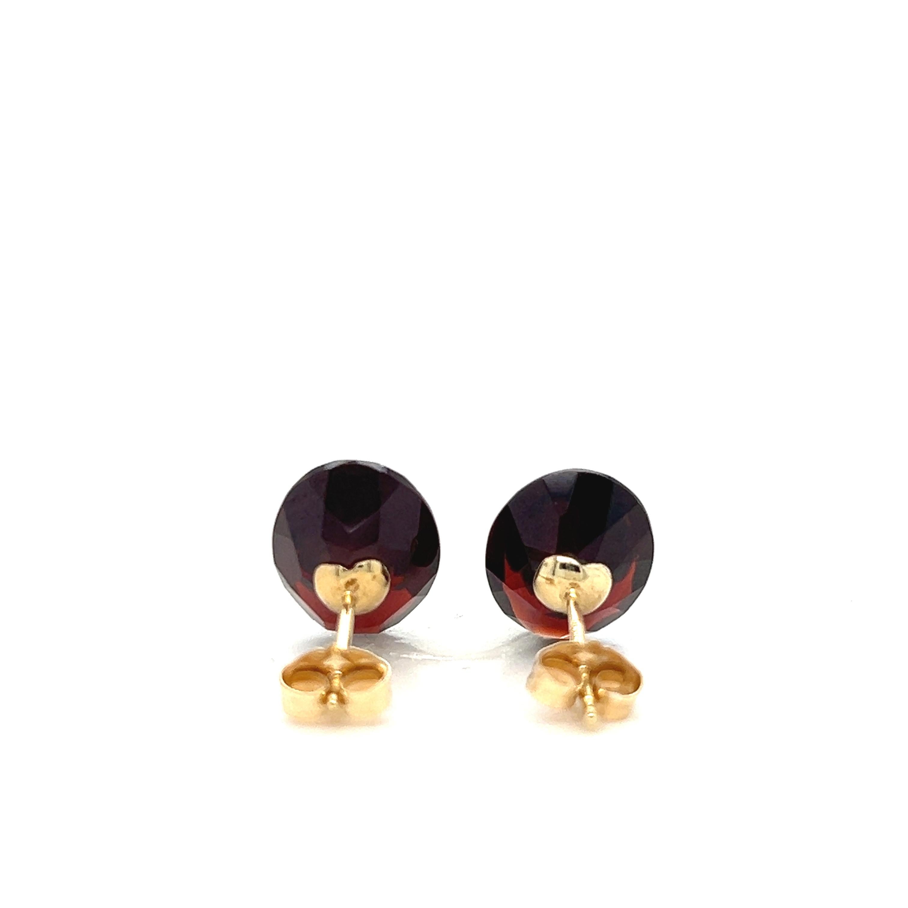 8,52 Karat ovale Granat- und Diamant-Ohrringe aus Gelbgold 1
