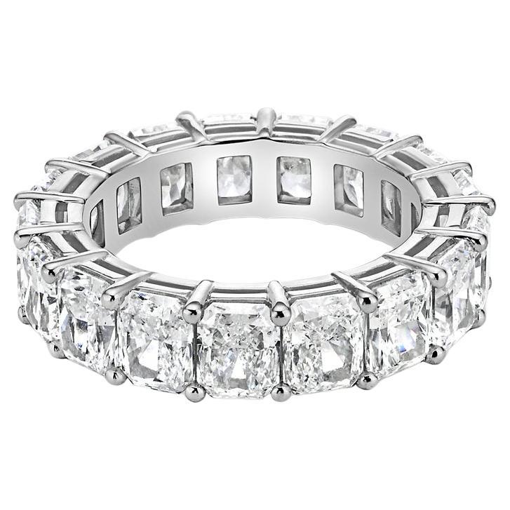 Bracelet éternité en platine avec 8,52ct de diamants taille radiant D-E-F certifiés GIA