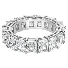 Bracelet éternité en platine avec 8,52ct de diamants taille radiant D-E-F certifiés GIA