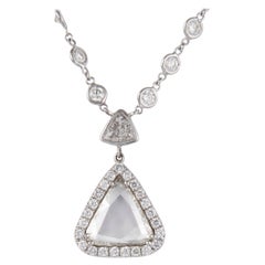 8.52ct Diamond Pendant Necklace with Diamonds by the Yard 18 Karat White Gold