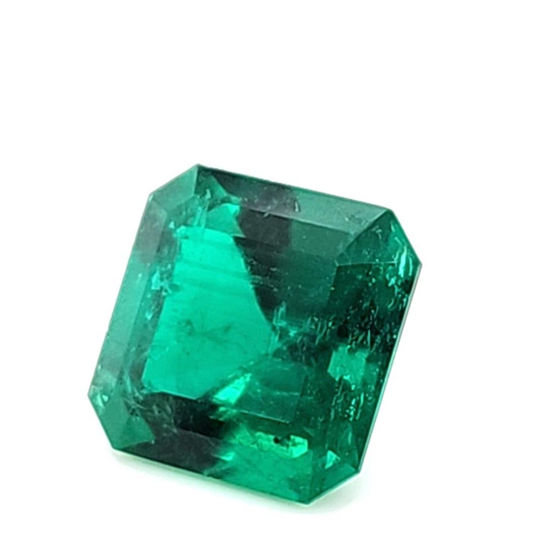 8.52 Carat Muzo Vivid Green Loose Emerald Minor Oil en vente 1