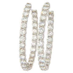 8.52ctw Diamond Inside Out Hoop Earrings in 14K White Gold