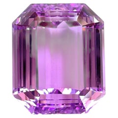 85.34 Carats Kunzite Natural Octagon Cut Stone Top Fine Color Quality Gemstone