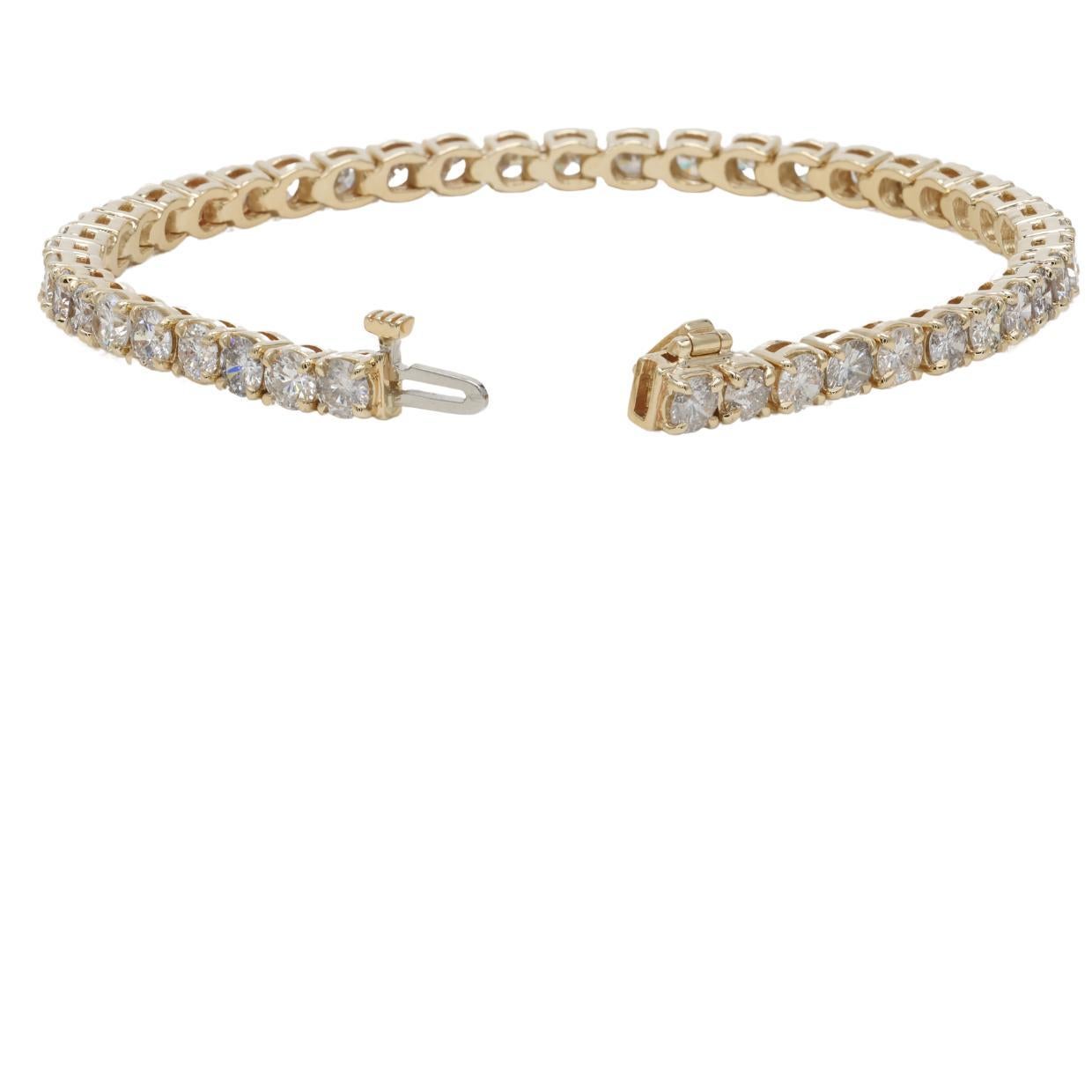 8.53ctw Tennis Bracelet Set In 14k Yellow Gold In New Condition For Sale In Tampa, FL
