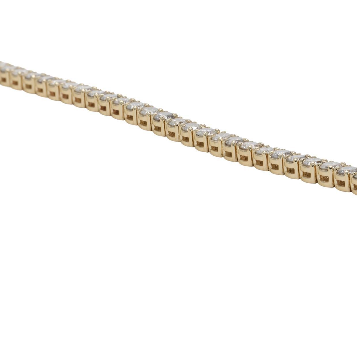 Women's or Men's 8.53ctw Tennis Bracelet Set In 14k Yellow Gold For Sale