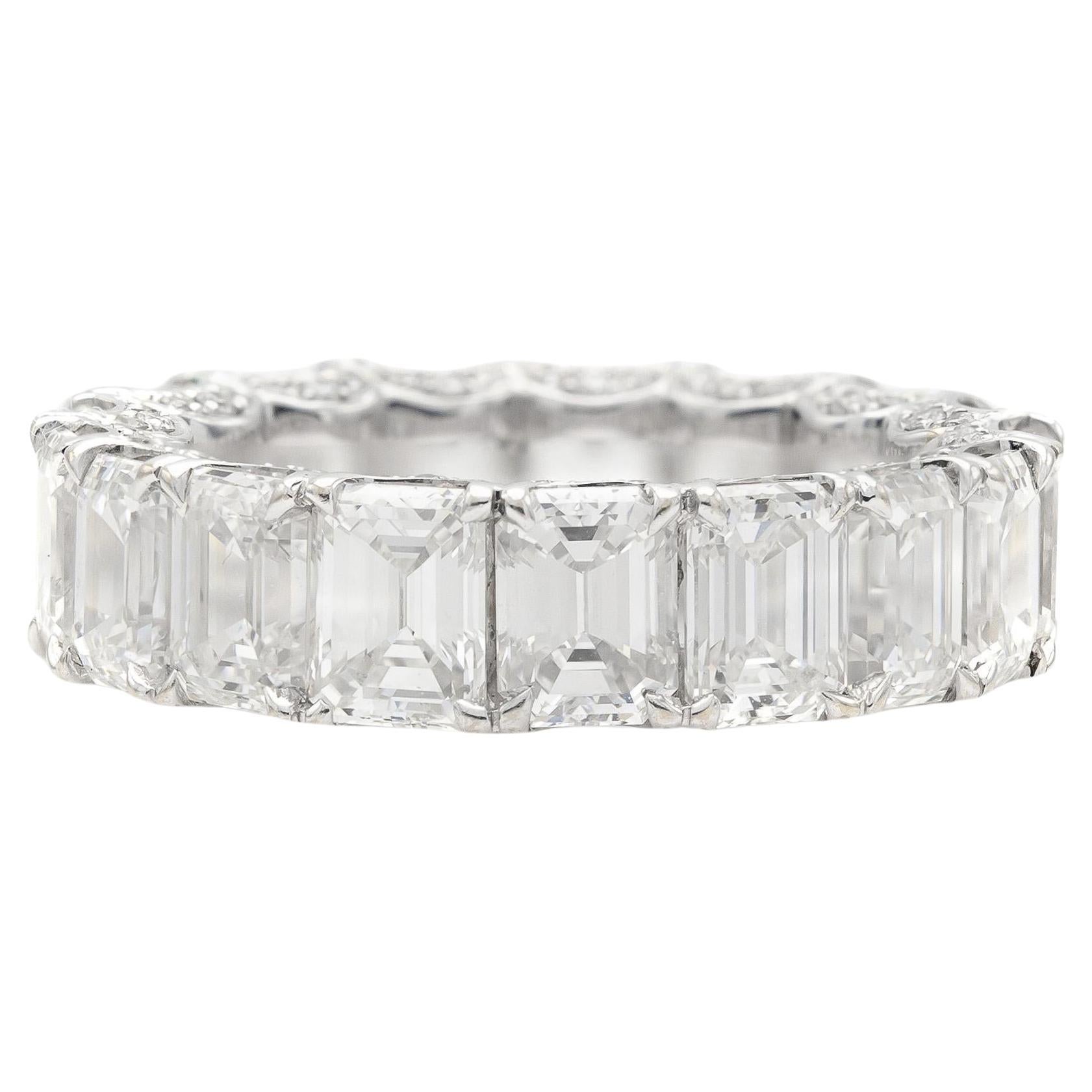 8.54 Carat Emerald Cut Diamond Eternity Band