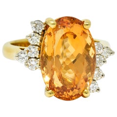 8.54 Carat Topaz Diamond 18 Karat Gold Cocktail Ring