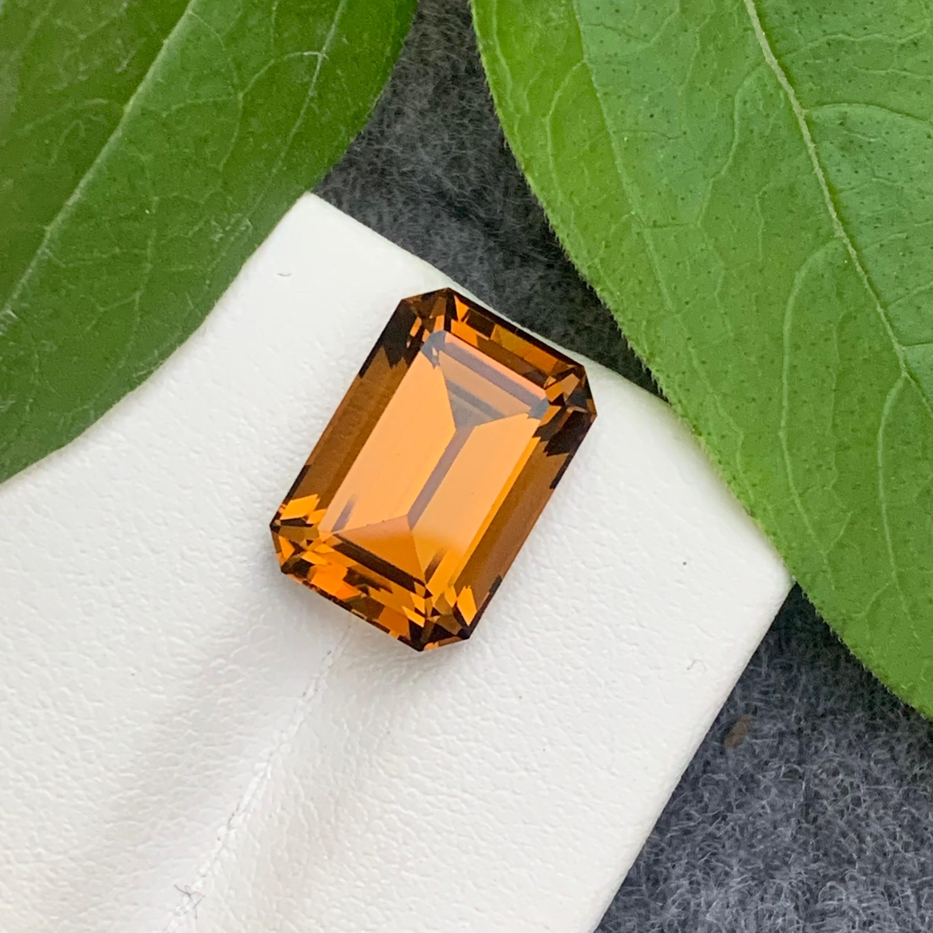 Faceted Honey Citrine
Weight : 8.55 Carats
Dimensions : 14.5x10.1x8.4 Mm
Clarity : Loupe Clean 
Origin : Brazil
Color: Brown 
Shape: Emerald
Certificate: On Demand
Month: November
.
The Many Healing Properties of Citrine
Increase Optimism, And Sunny