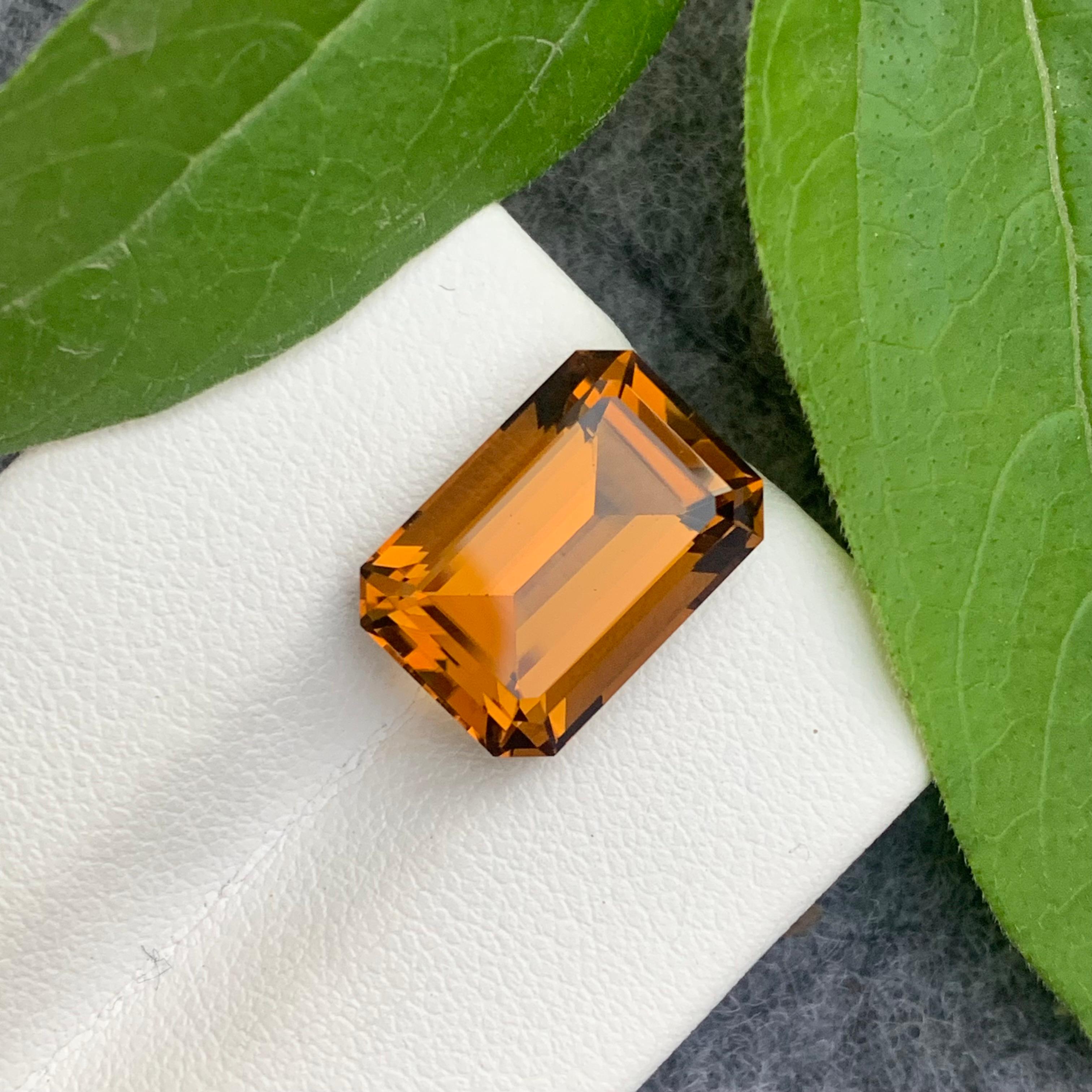 Citrino natural marrón miel de 8,55 quilates talla esmeralda de Brasil para joyería Artes y manualidades en venta