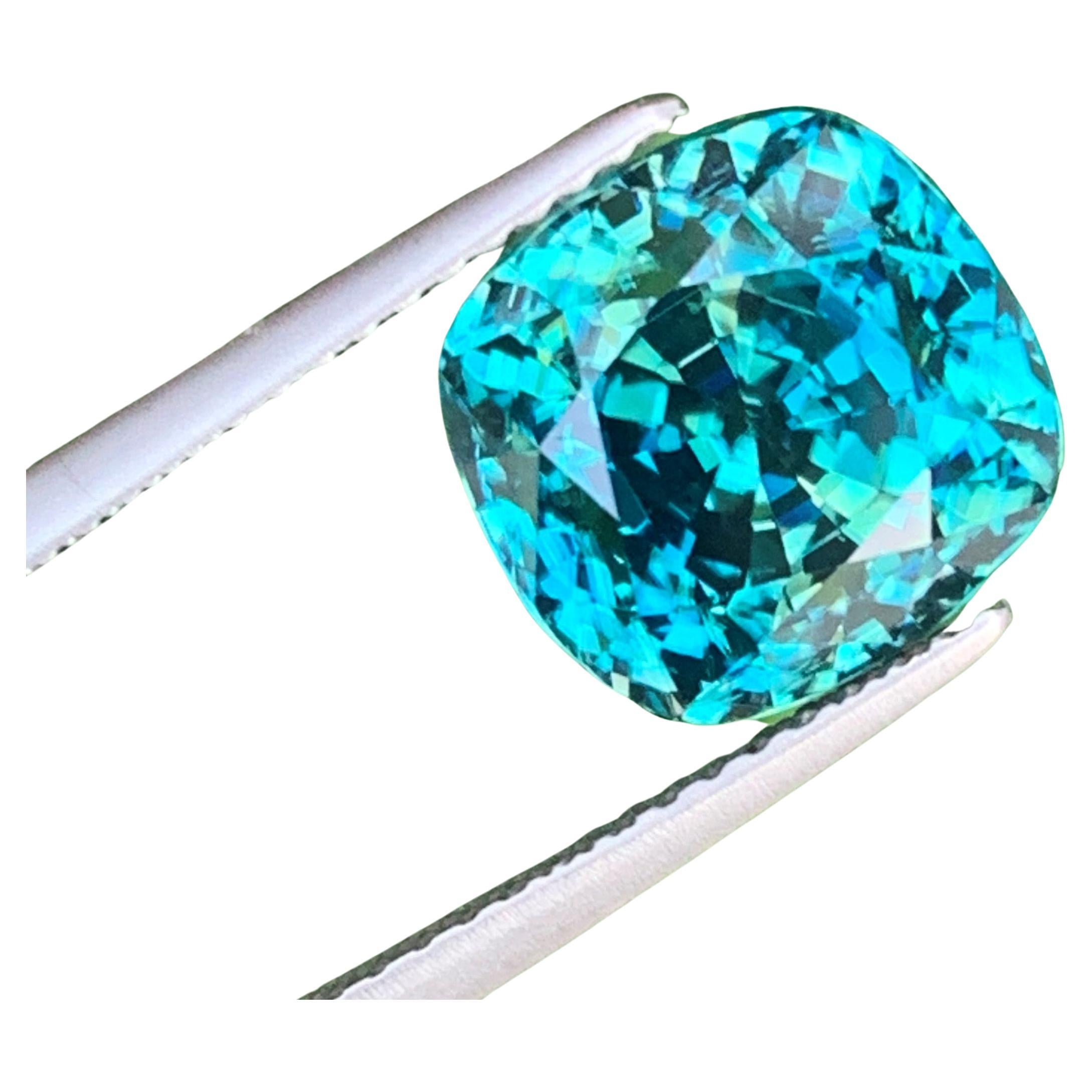 8.55 Carat Majestic Natural Loose Blue Zircon From Cambodia For Jewelry Making For Sale