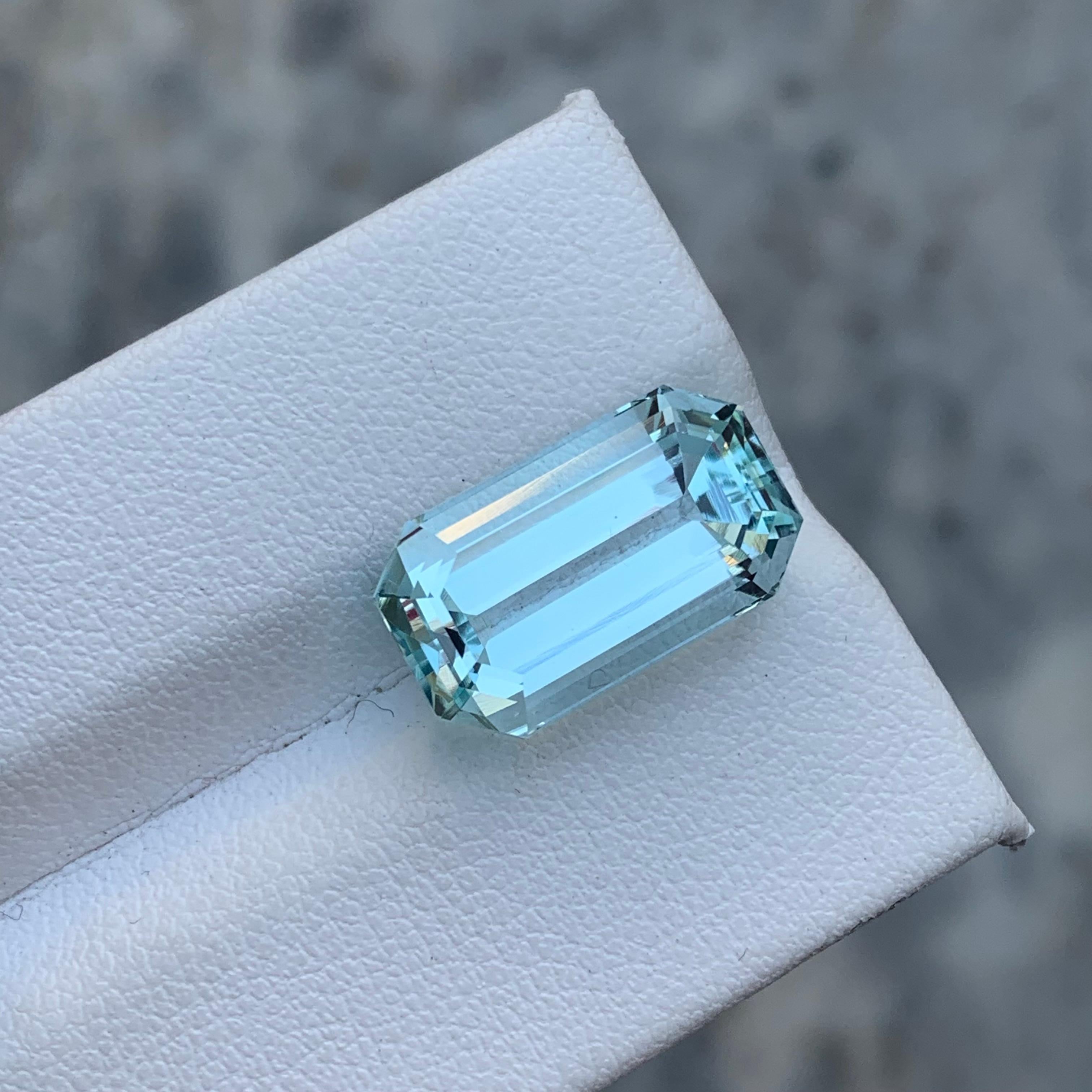 Arts and Crafts 8.55 Carat Natural Light Blue Aquamarine from Pakistan March Birthstone For Sale